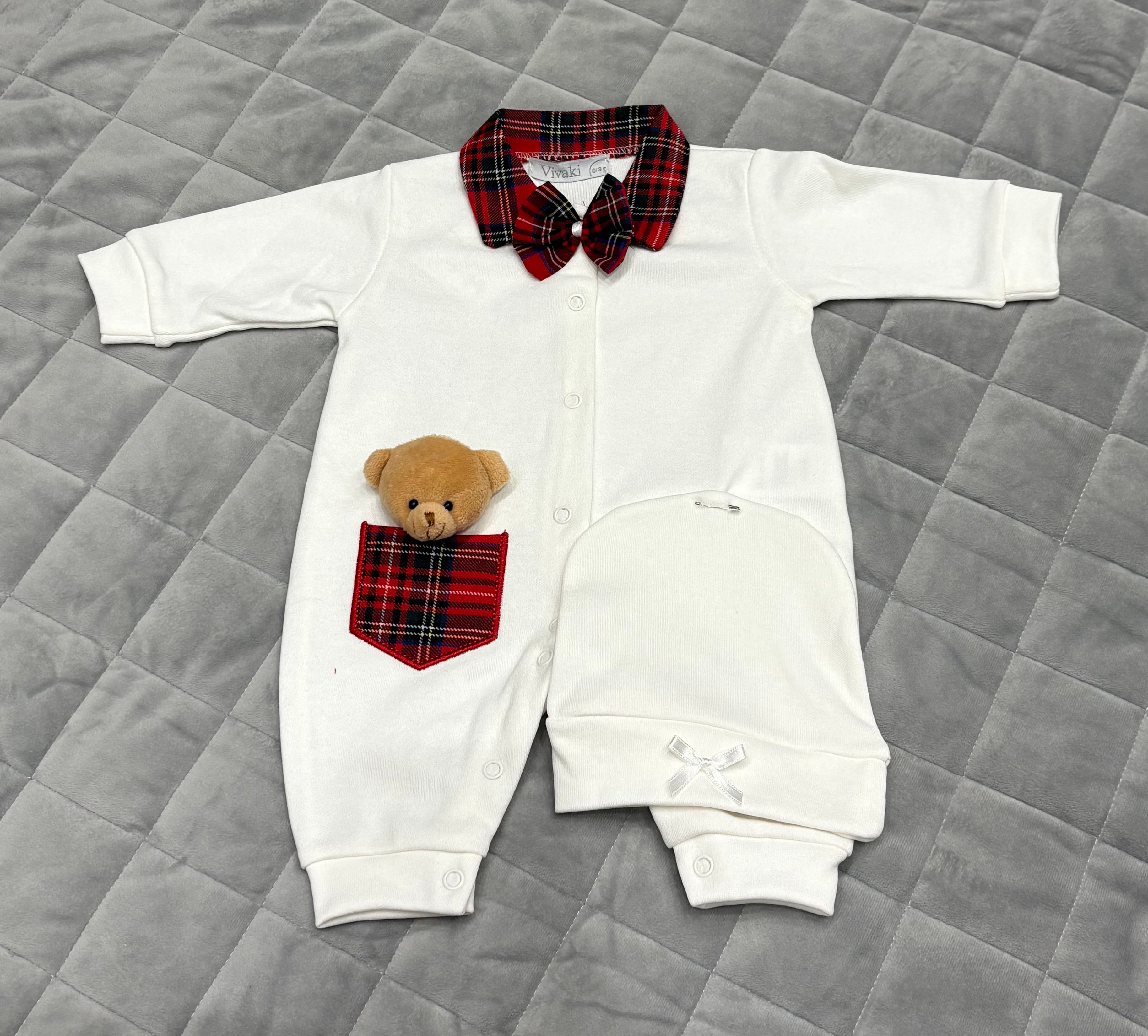 Tartan baby grow