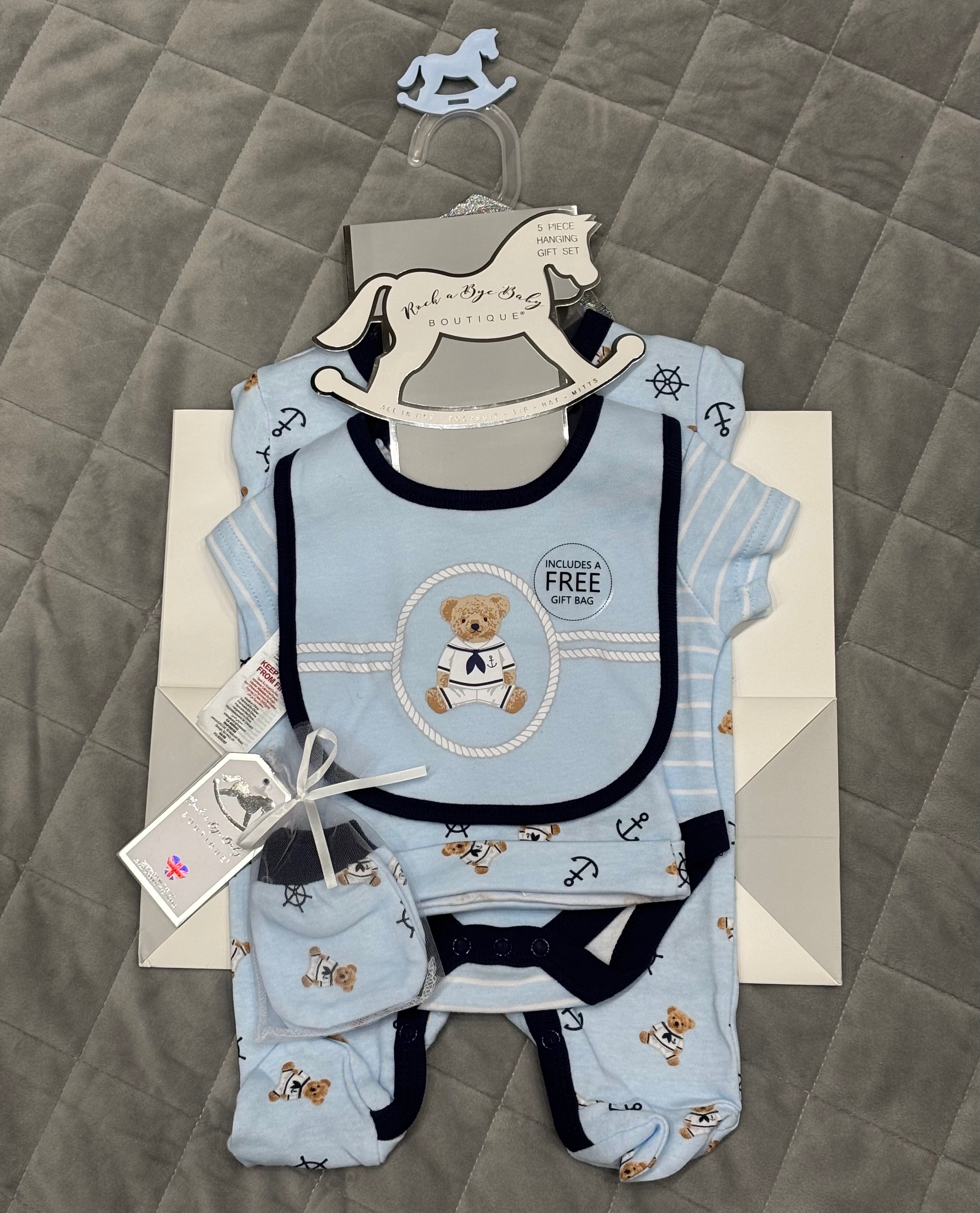 Baby boy bear print 5 piece set