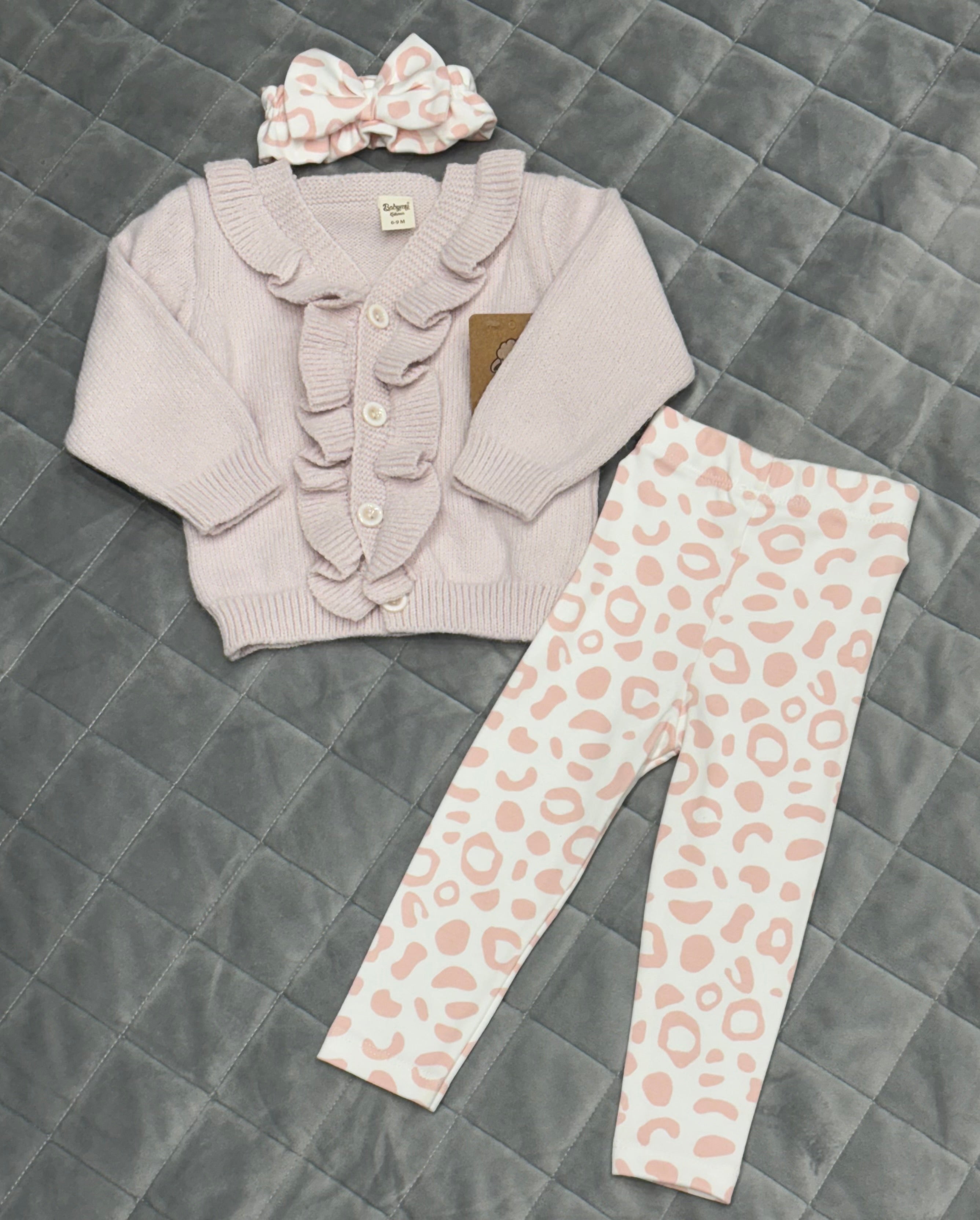 Cardigan and legging set with matching headband