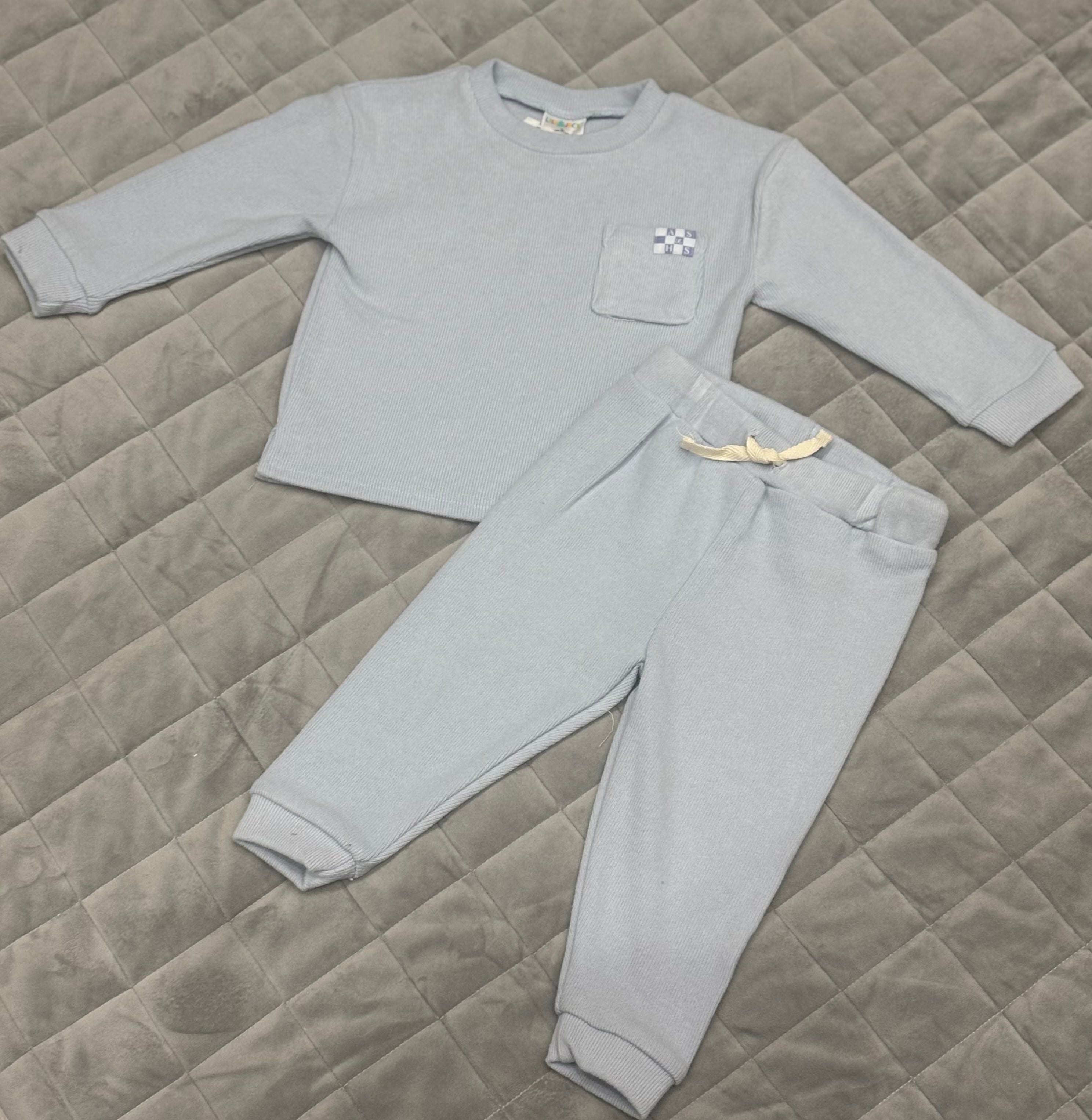 Brushed ribbed two piece set