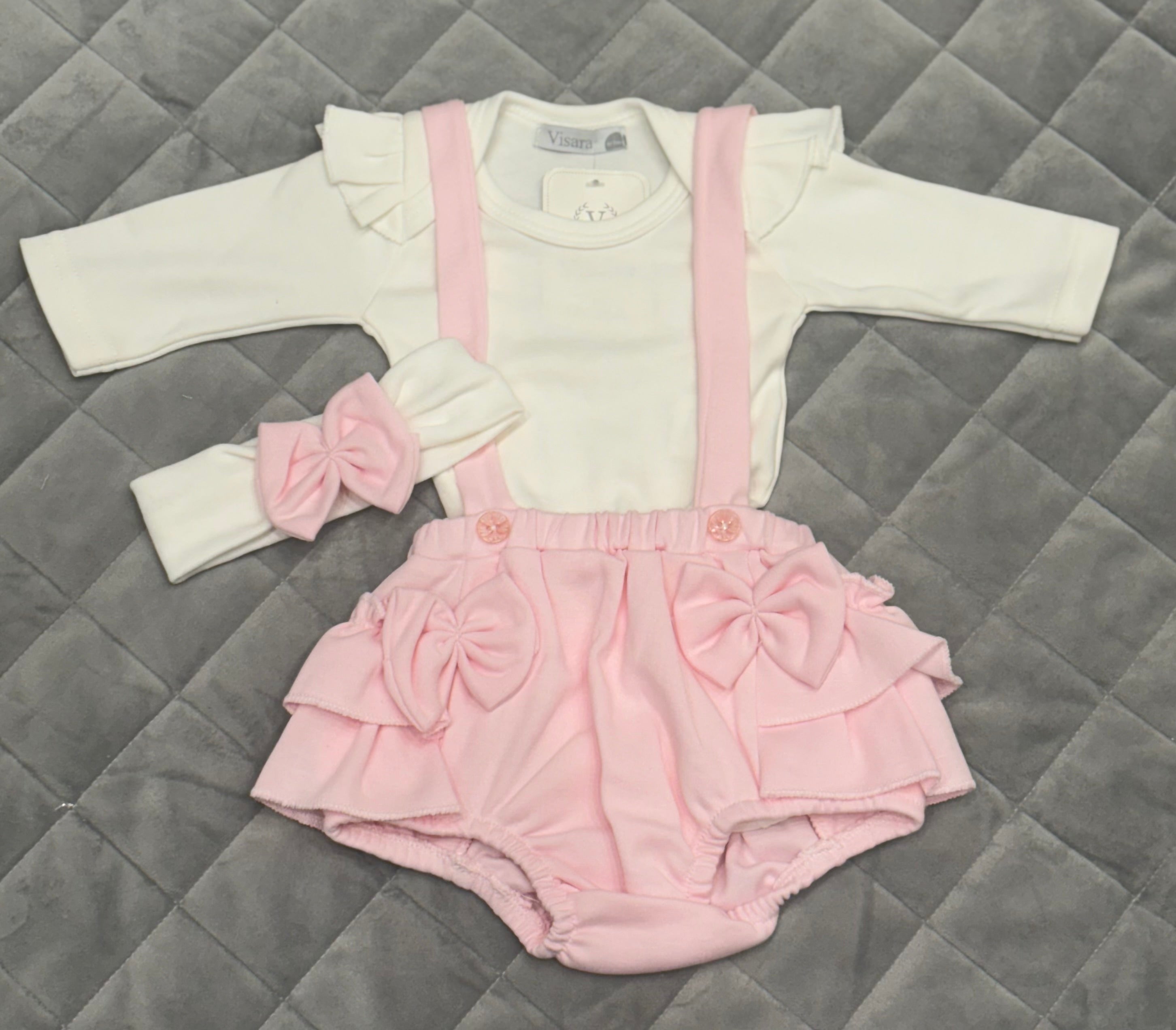 Two piece bow set with matching headband