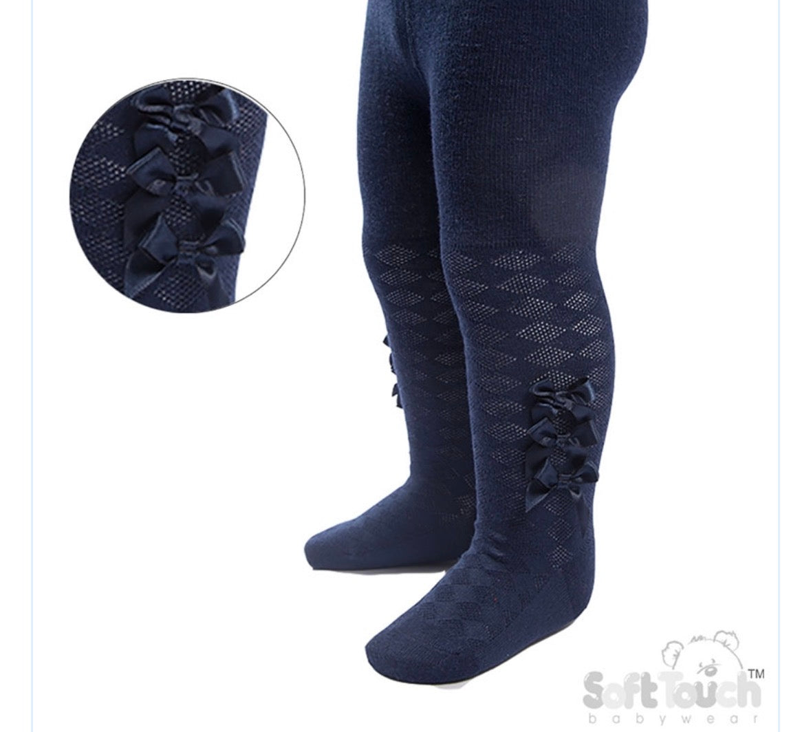 3 bow design tights