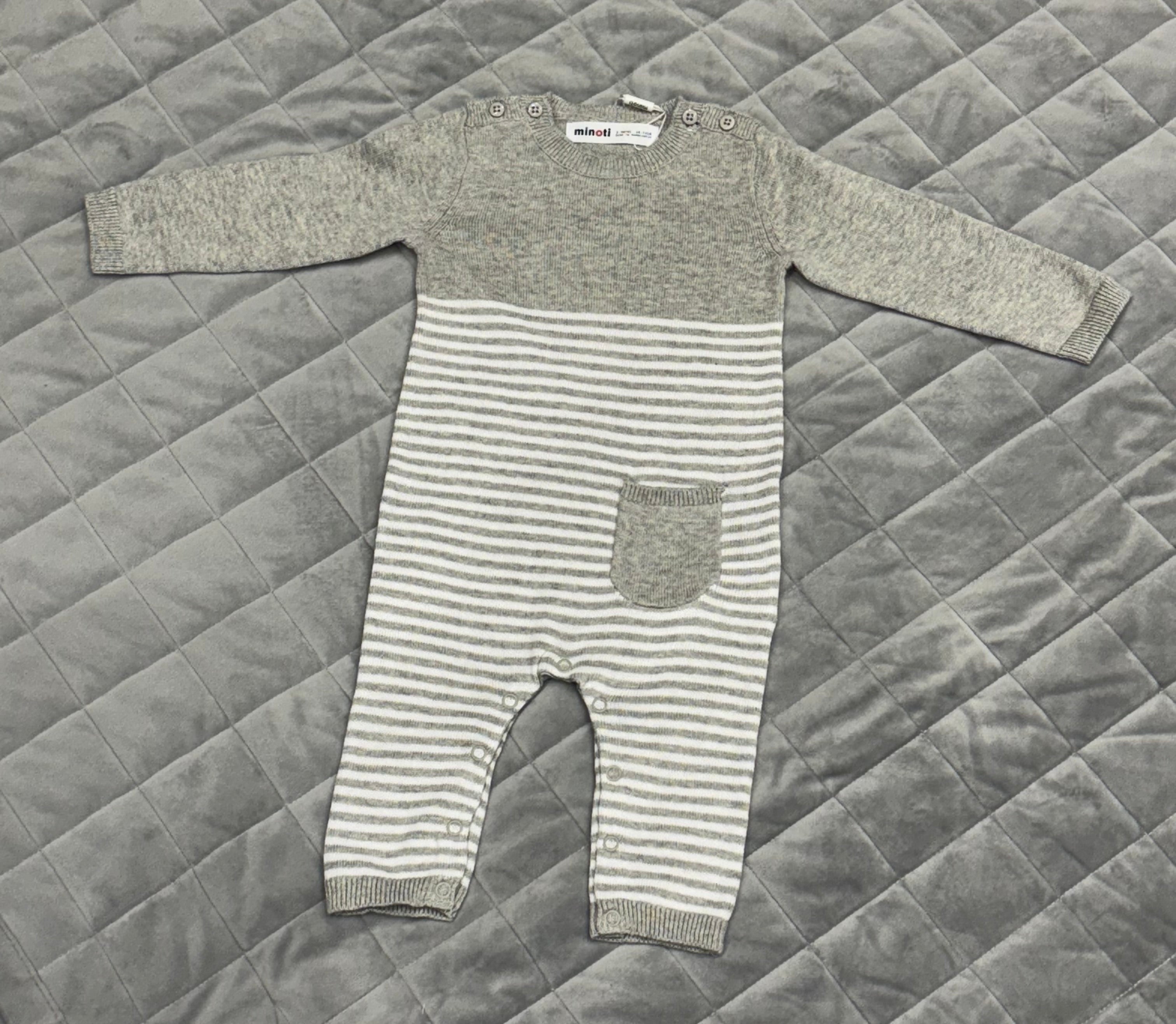Grey striped all in one