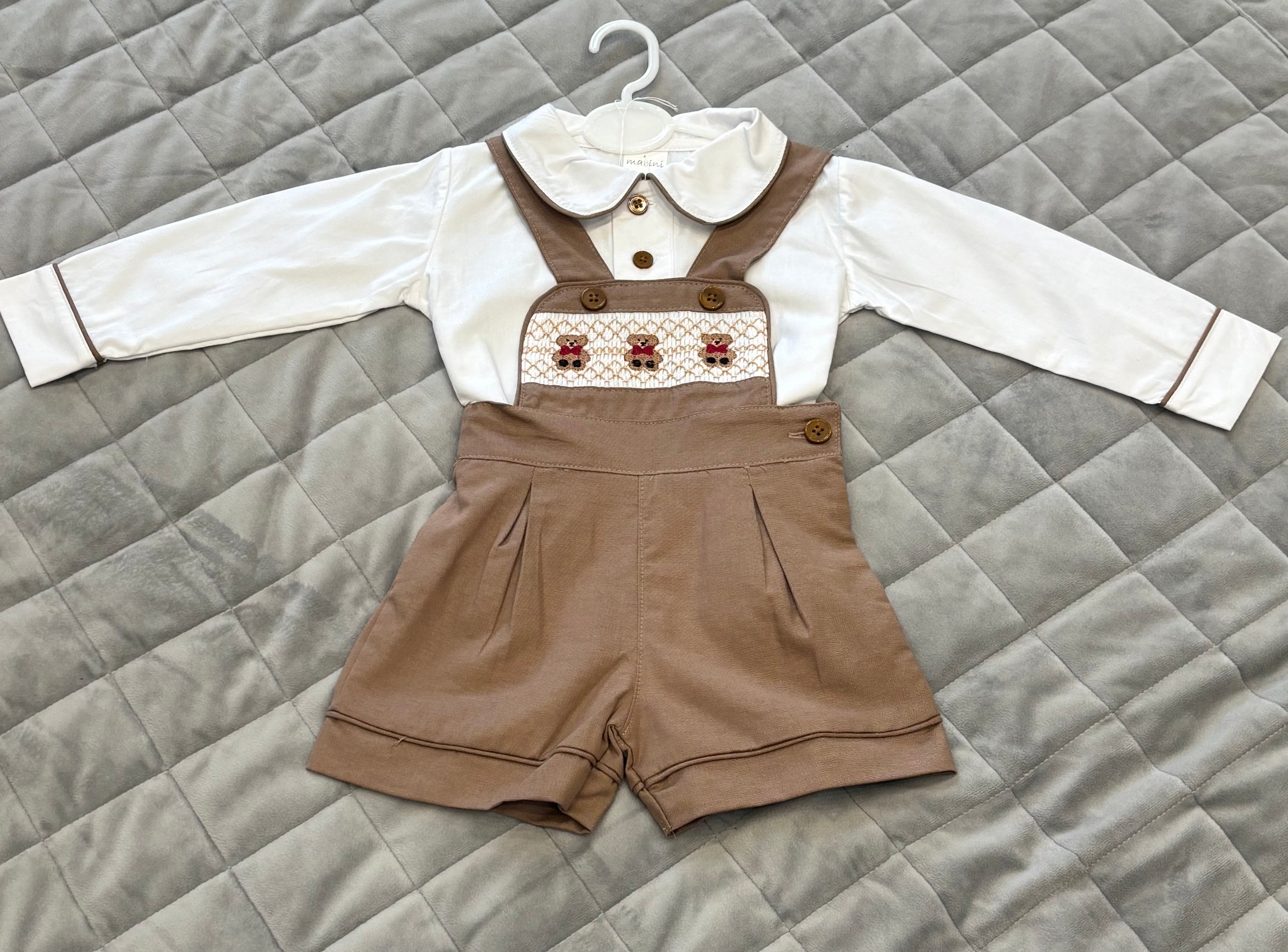 Bear shirt & romper set