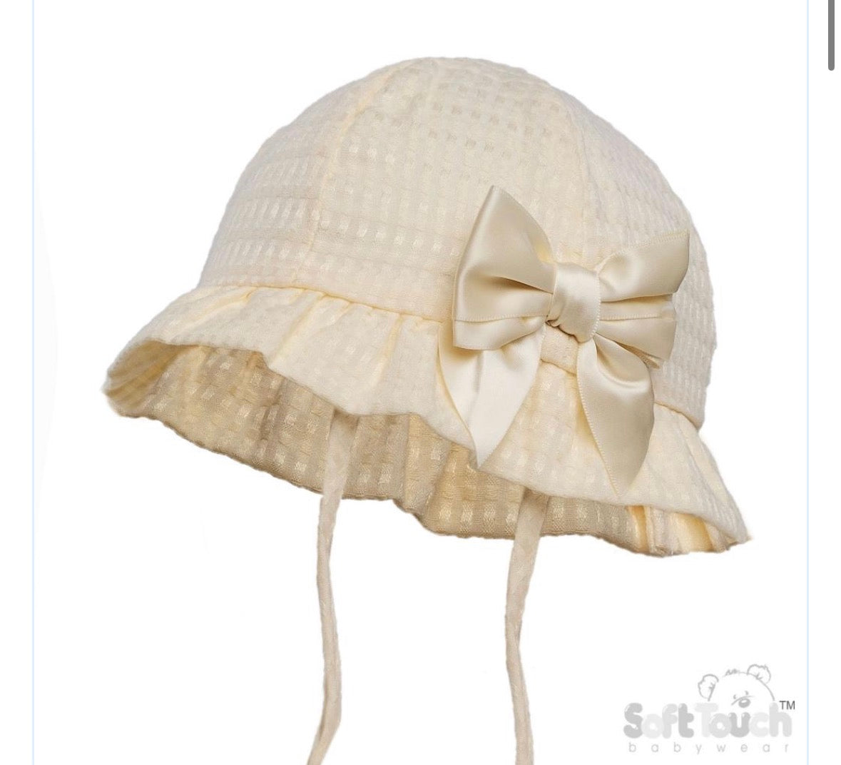 Lemon bow string summer hat
