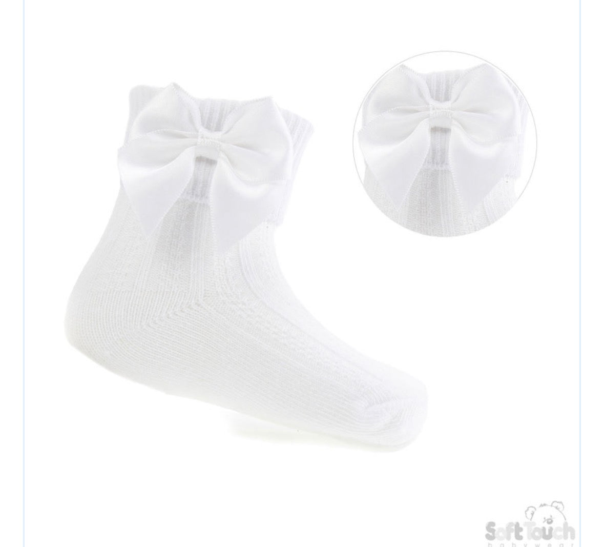 White bow ankle socks