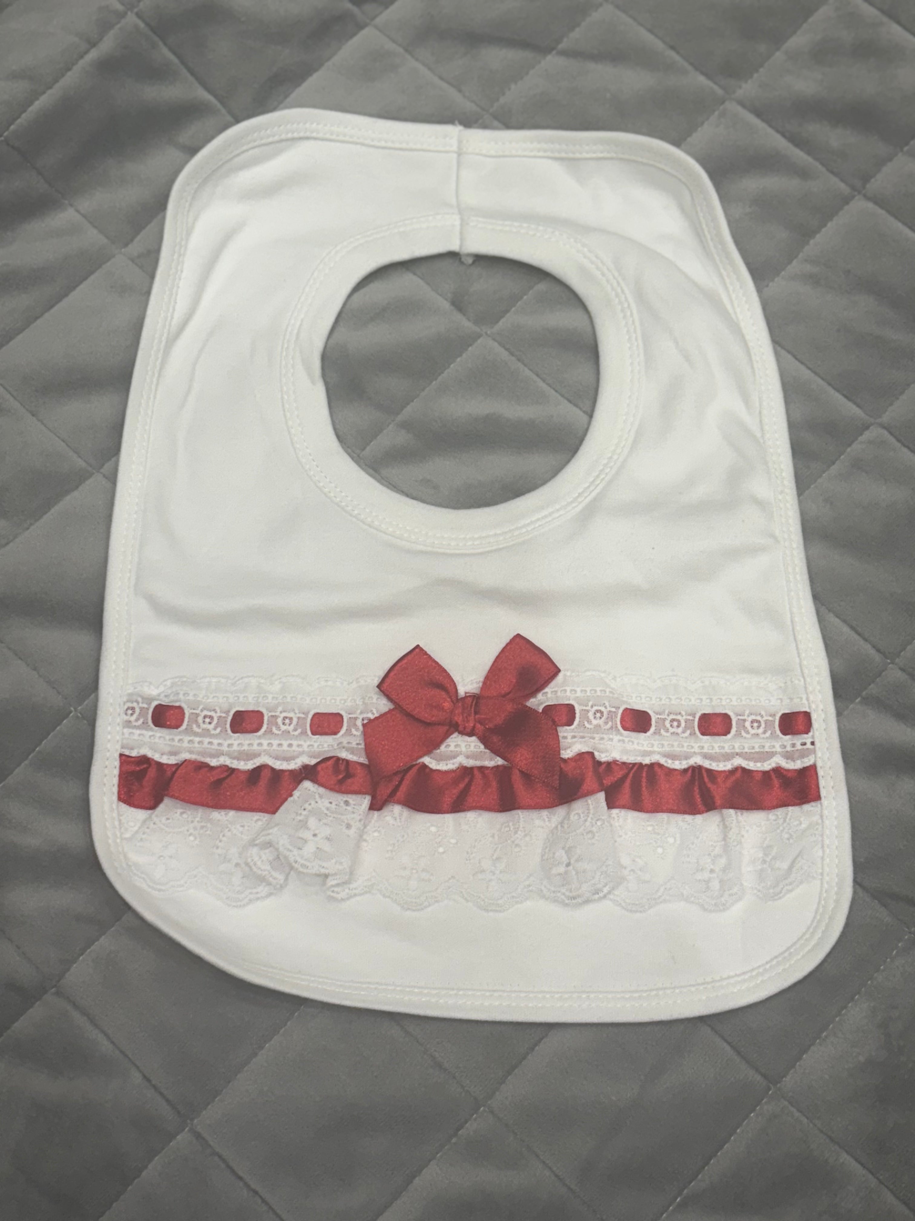 Frills and bow bib