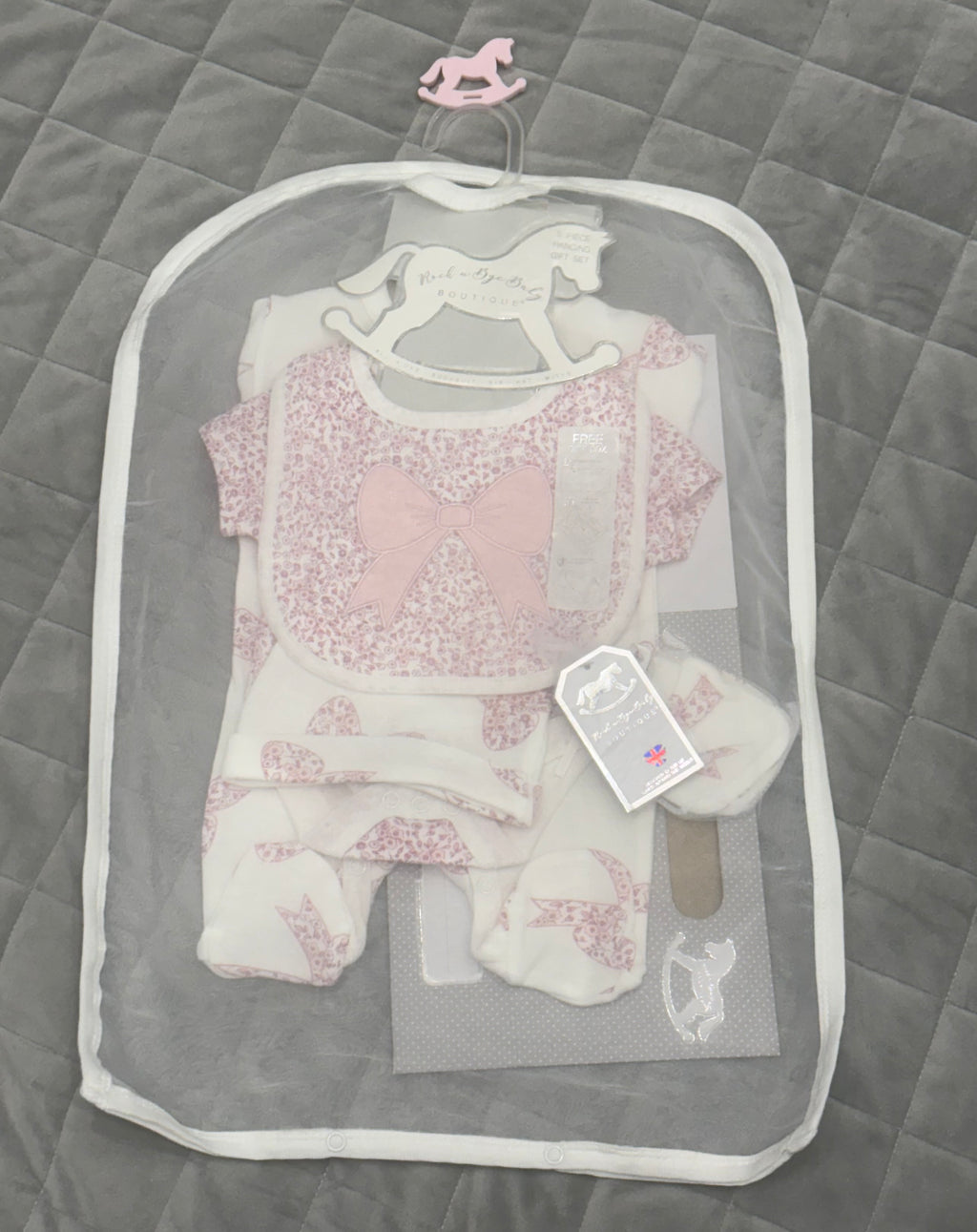 Baby girl bow print 5 piece set