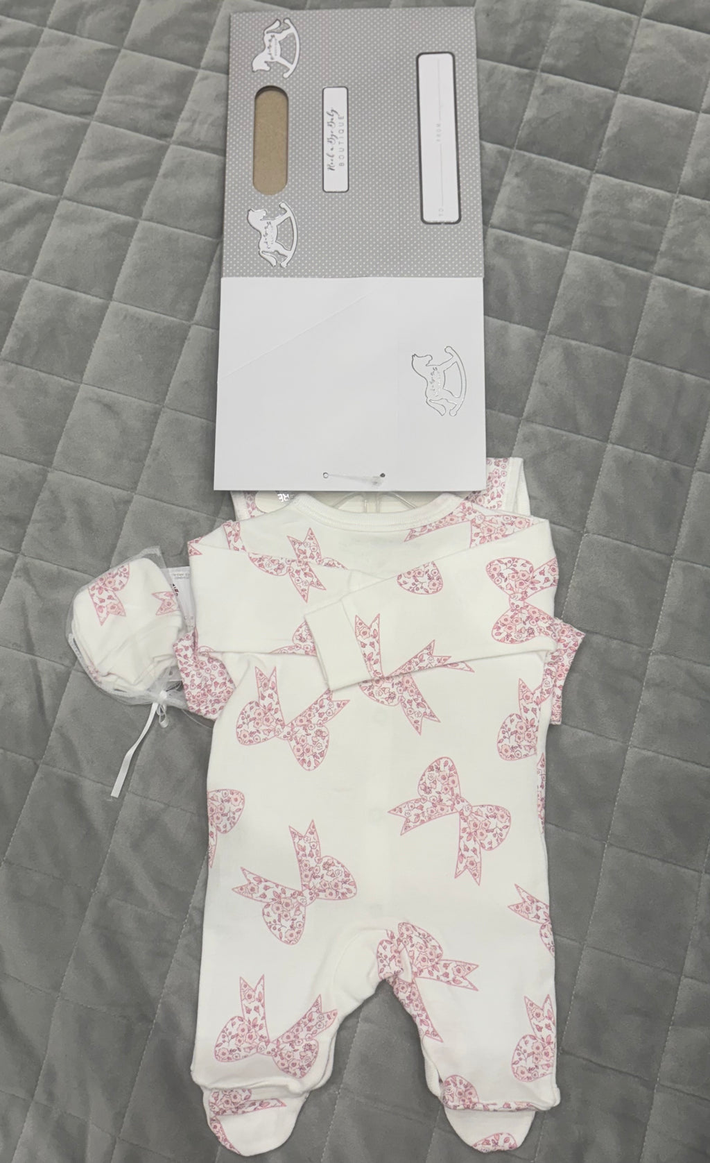 Baby girl bow print 5 piece set